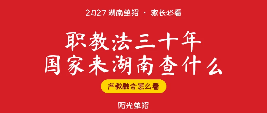 2027湖南单招:职教法三十年,湖南职校迎来国家级检查