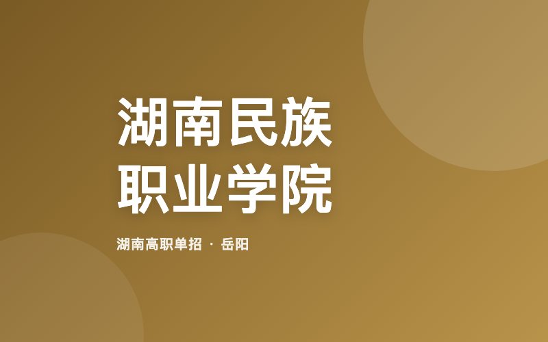 湖南民族职业学院单招院校信息