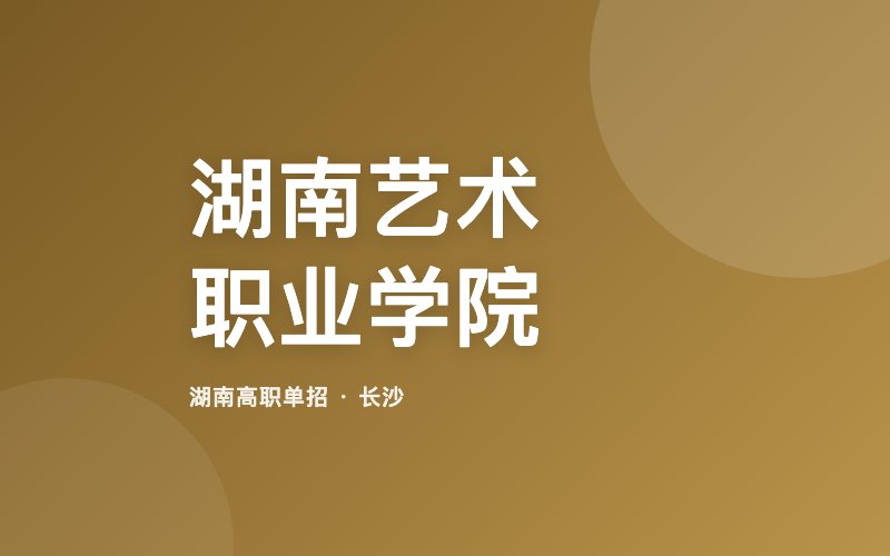湖南艺术职业学院单招院校信息