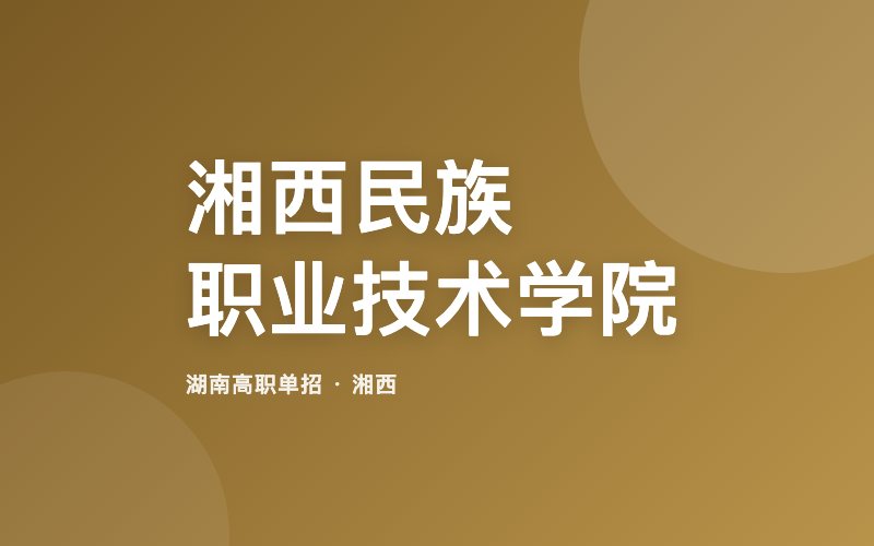 湘西民族职业技术学院单招院校信息